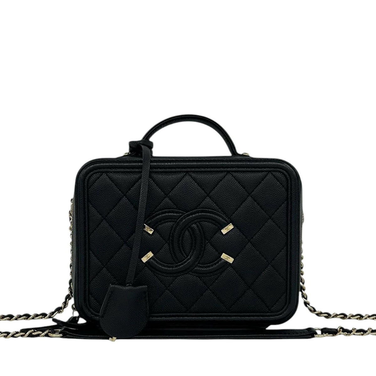 Chanel Small Caviar CC Filigree Vanity Case