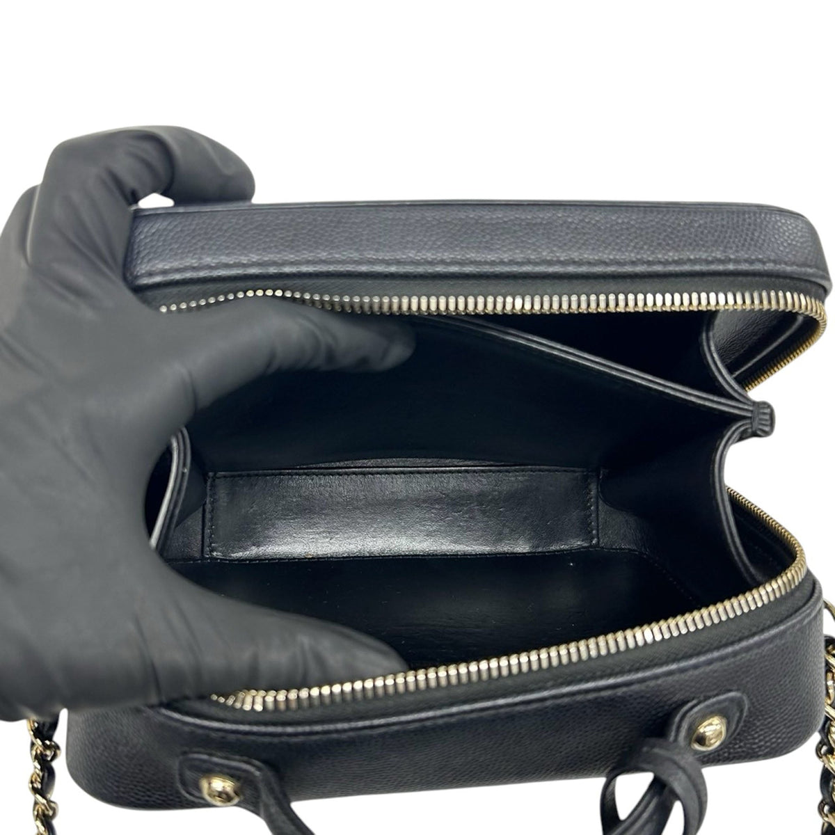 Chanel Small Caviar CC Filigree Vanity Case