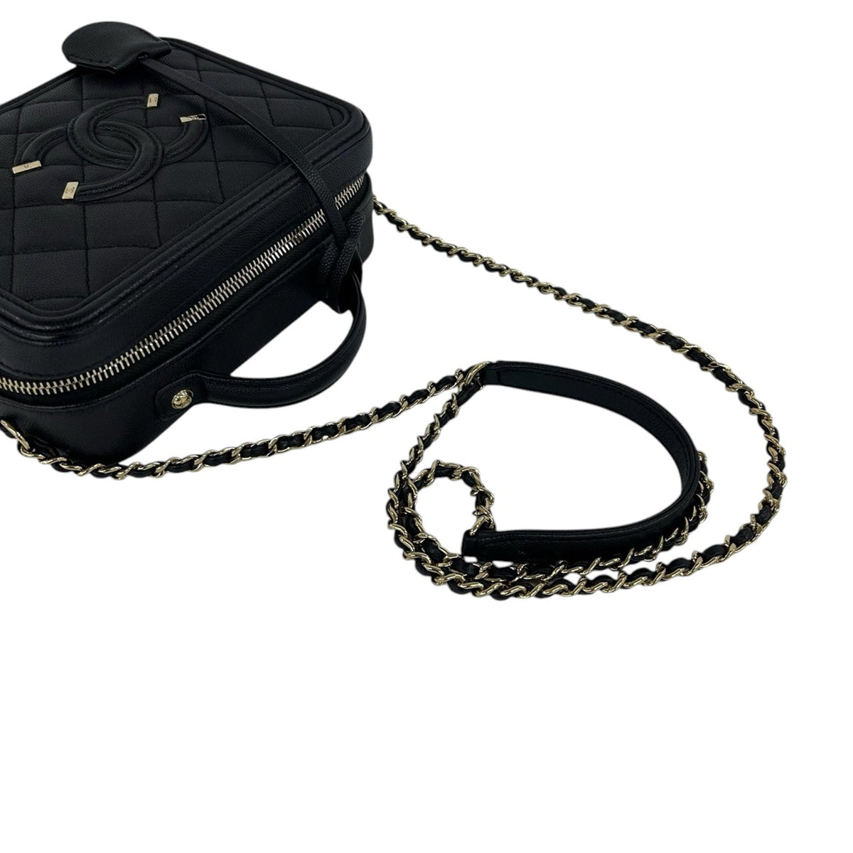 Chanel Small Caviar CC Filigree Vanity Case