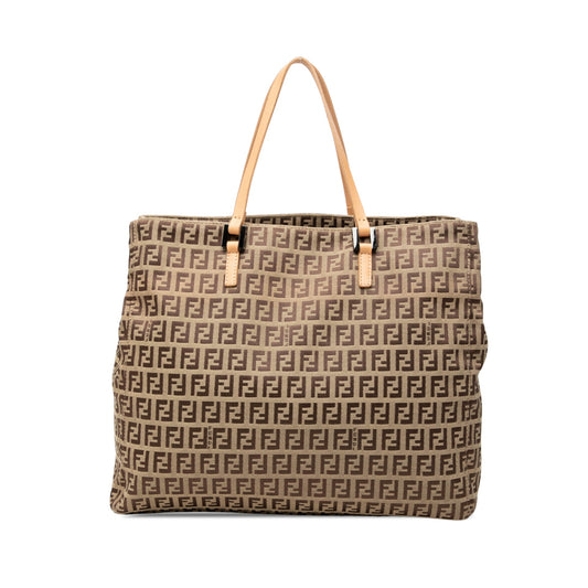 Fendi Zucchino Canvas Tote — Beige