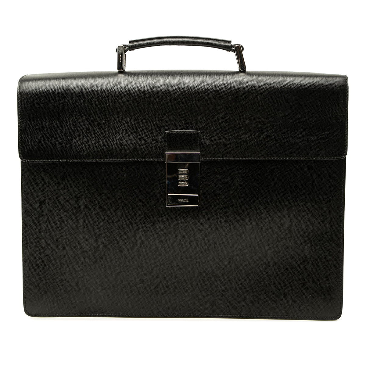 Prada Saffiano Briefcase — Black