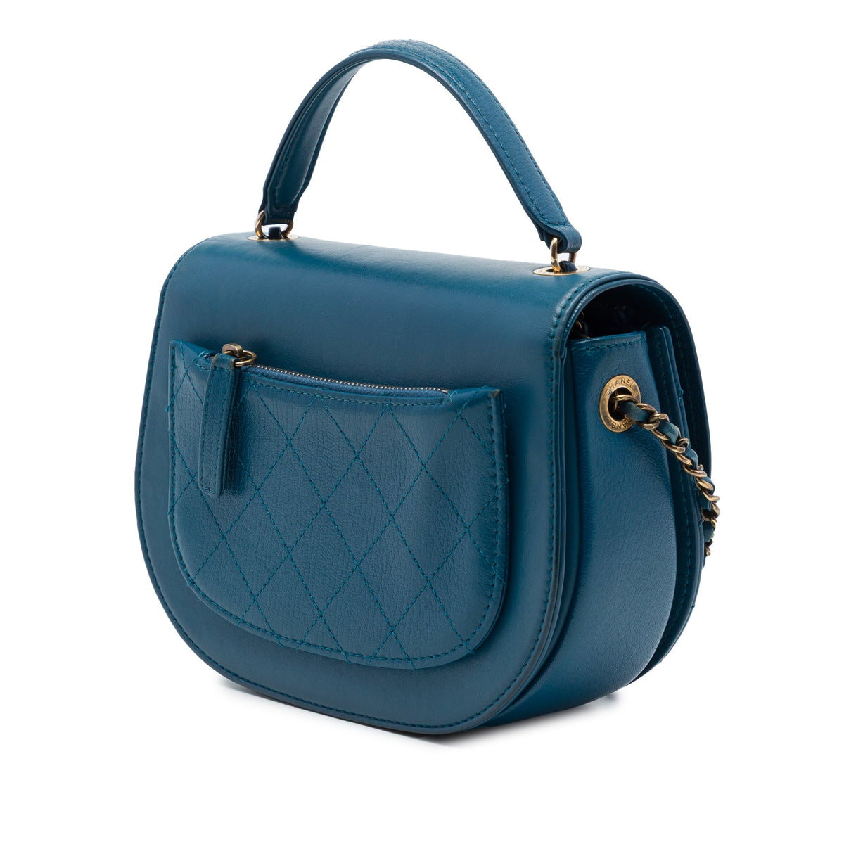 Chanel Small Shiny Calfskin and Quilted Goatskin Coco Curve Flap