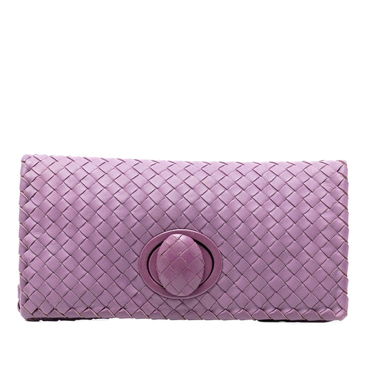 Nappa Intrecciato Turn Lock Clutch