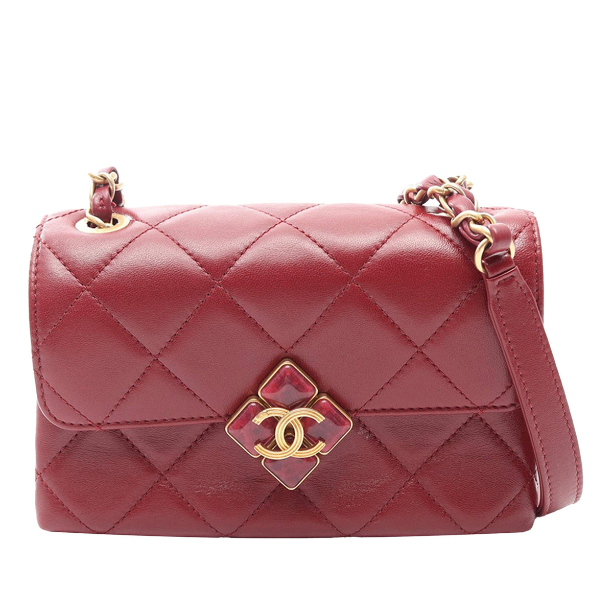 Chanel Mini Lambskin Diamond Lock Flap