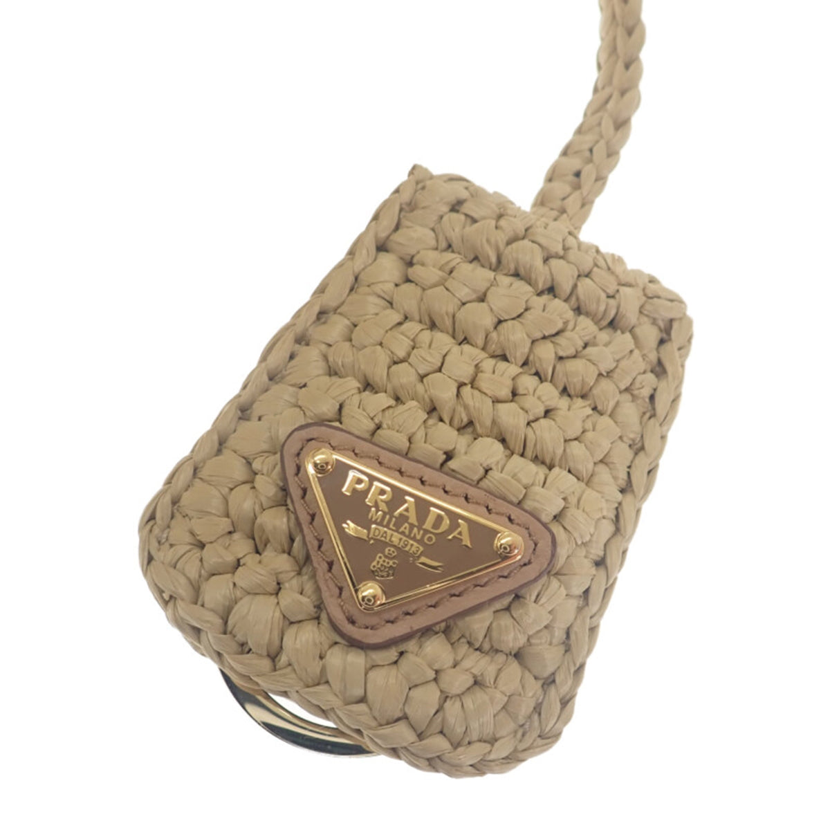 Prada Yarn Effect Raffia Crochet Brique Crossbody