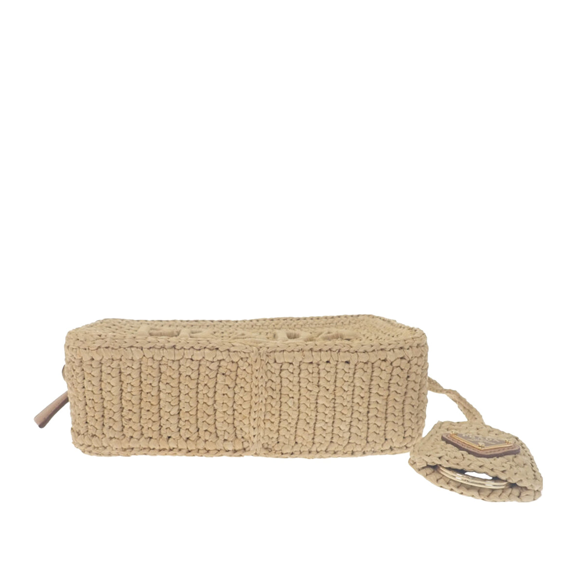 Prada Yarn Effect Raffia Crochet Brique Crossbody