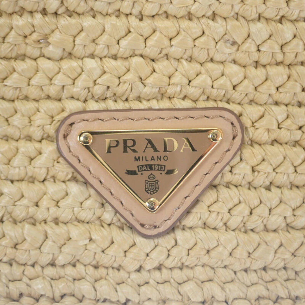 Prada Yarn Effect Raffia Crochet Brique Crossbody