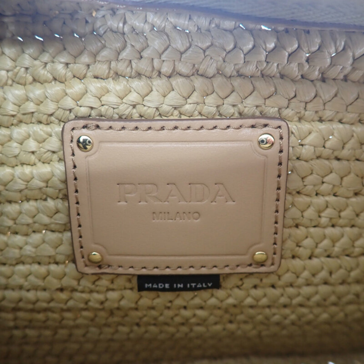 Prada Yarn Effect Raffia Crochet Brique Crossbody