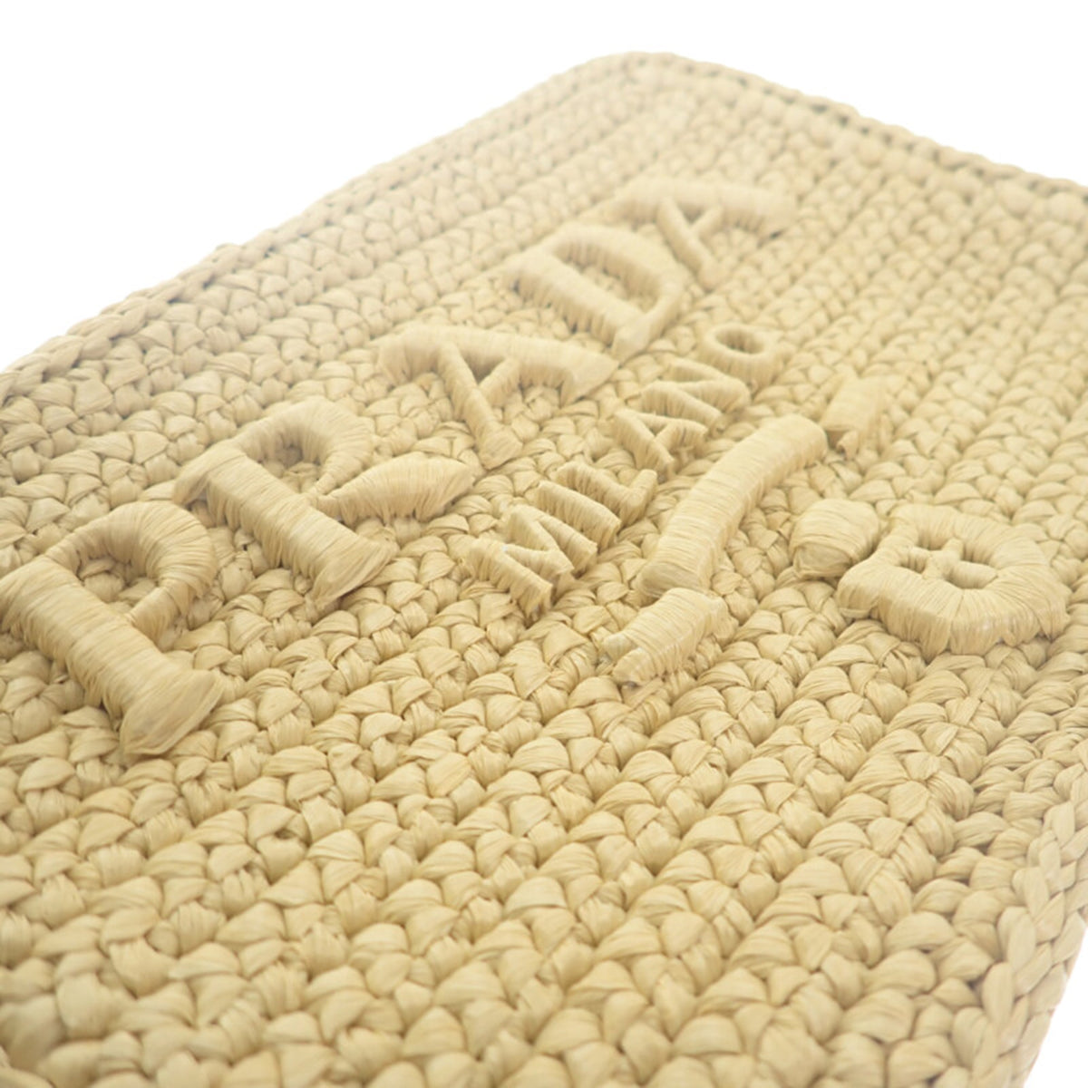 Prada Yarn Effect Raffia Crochet Brique Crossbody
