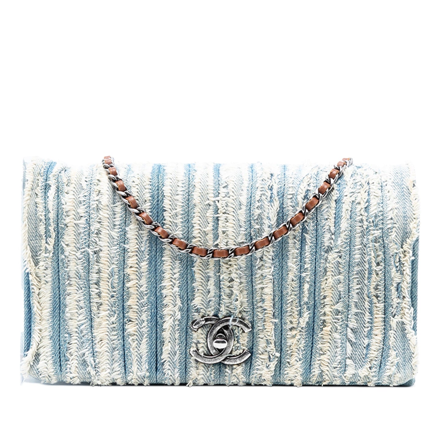 CC Denim Fringe Single Flap