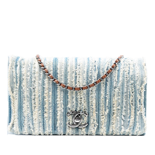 CC Denim Fringe Single Flap