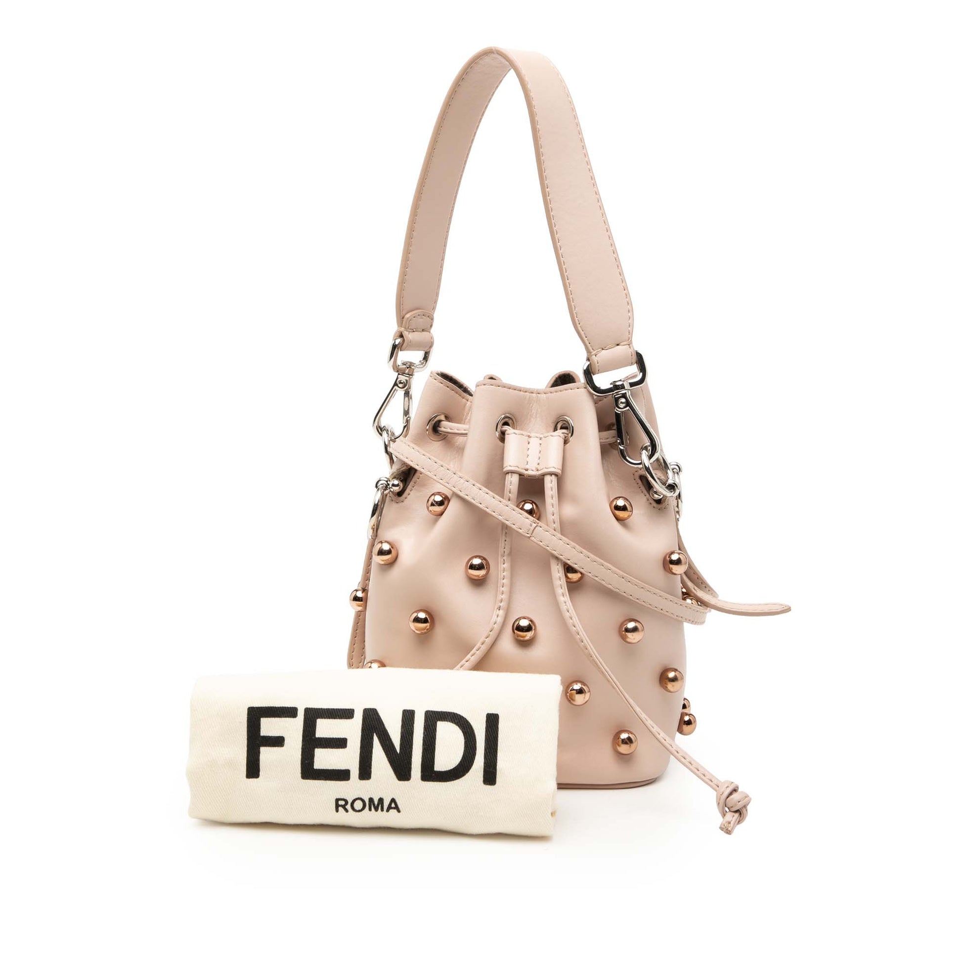 Fendi Mini Studded Calfskin Mon Tresor Bucket Bag