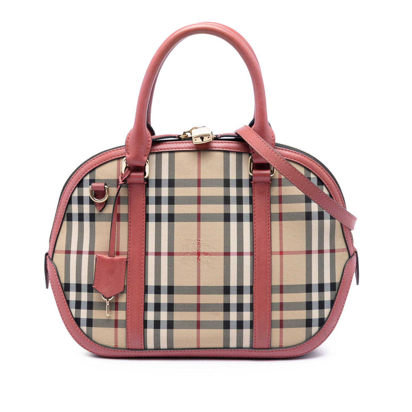 Burberry Small Haymarket Check Nylon Orchard Bowling Bag