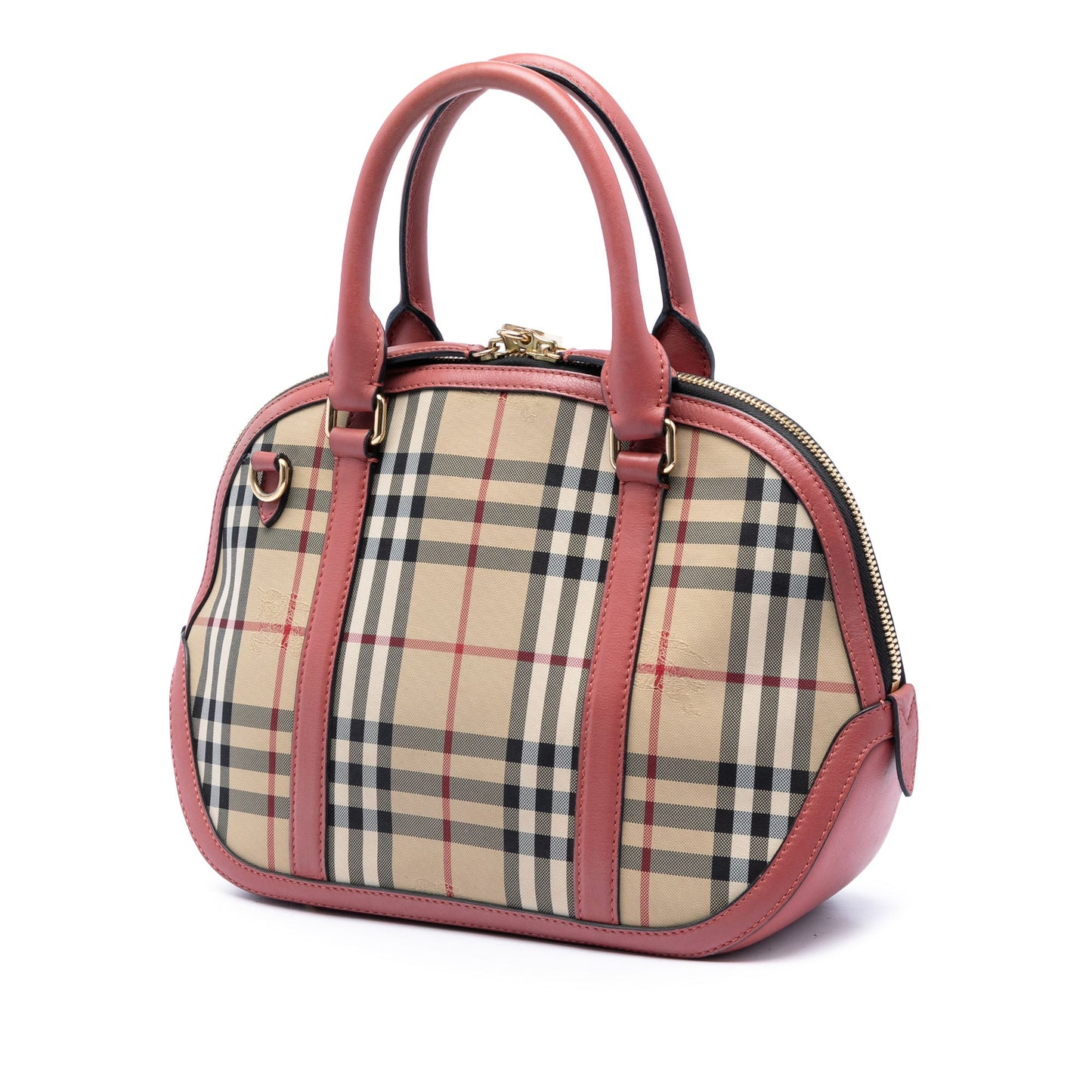 Burberry Small Haymarket Check Nylon Orchard Bowling Bag