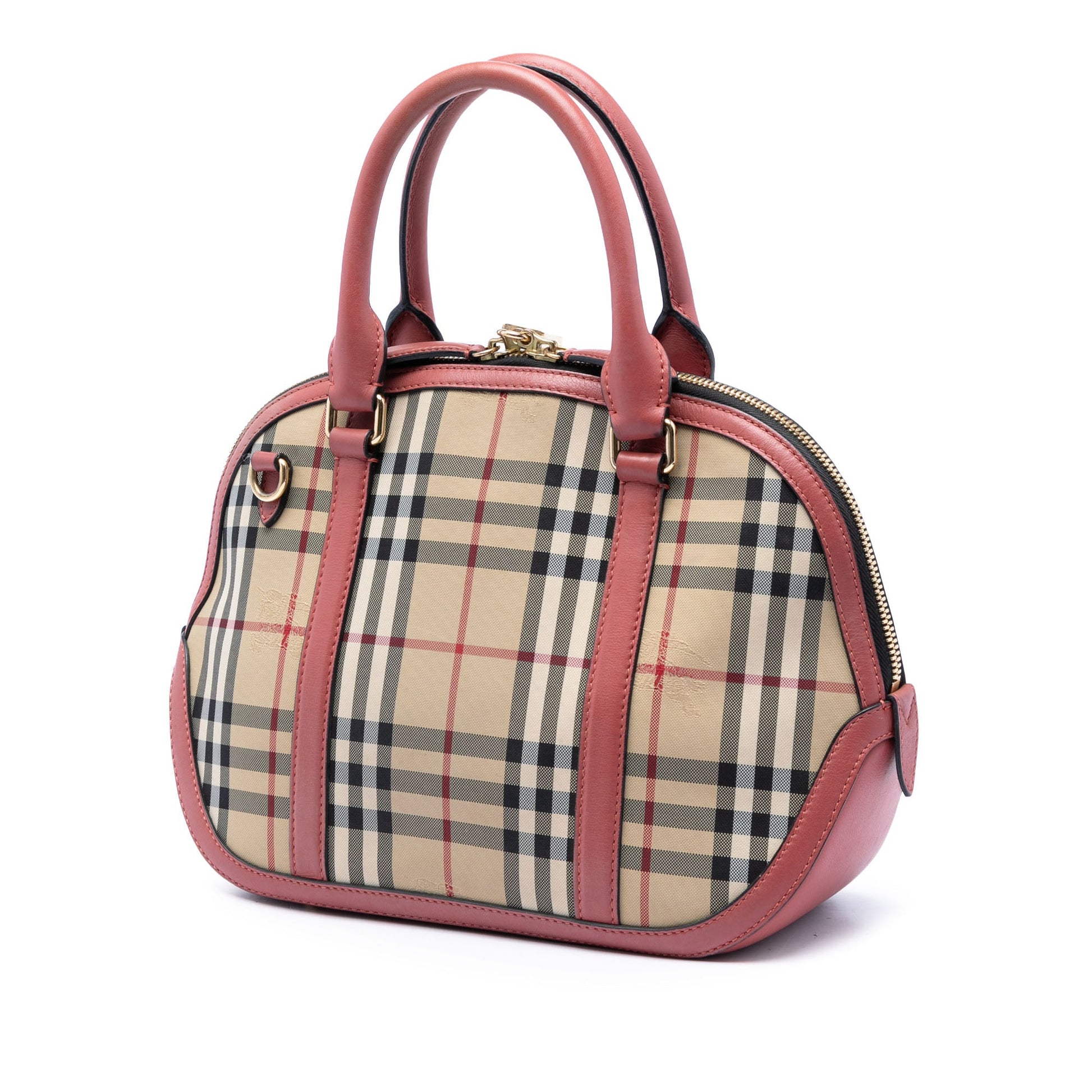 Burberry Small Haymarket Check Nylon Orchard Bowling Bag