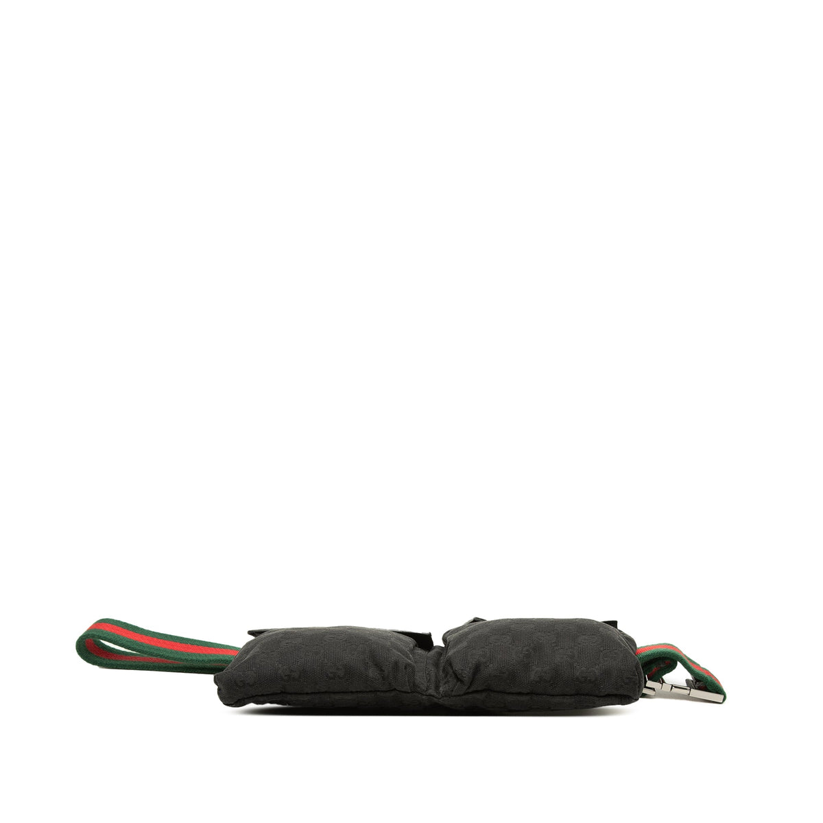 Gucci GG Canvas Web Double Pocket Belt Bag — Black