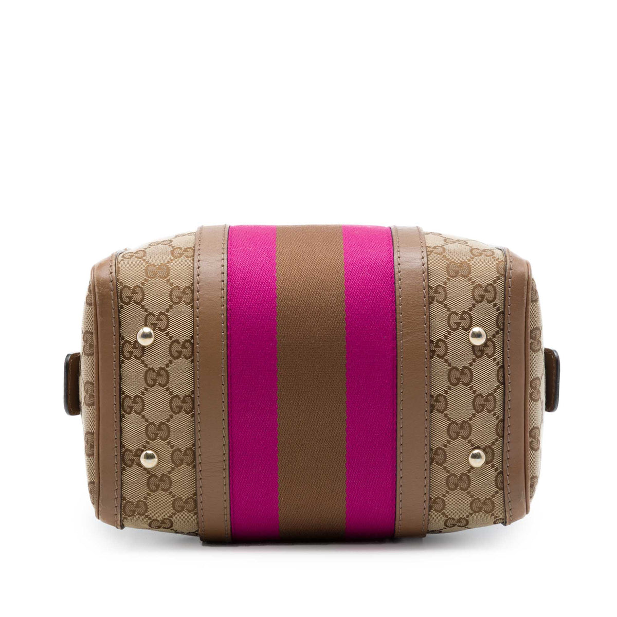 Gucci Small GG Canvas Web Joy Boston Bag — Beige