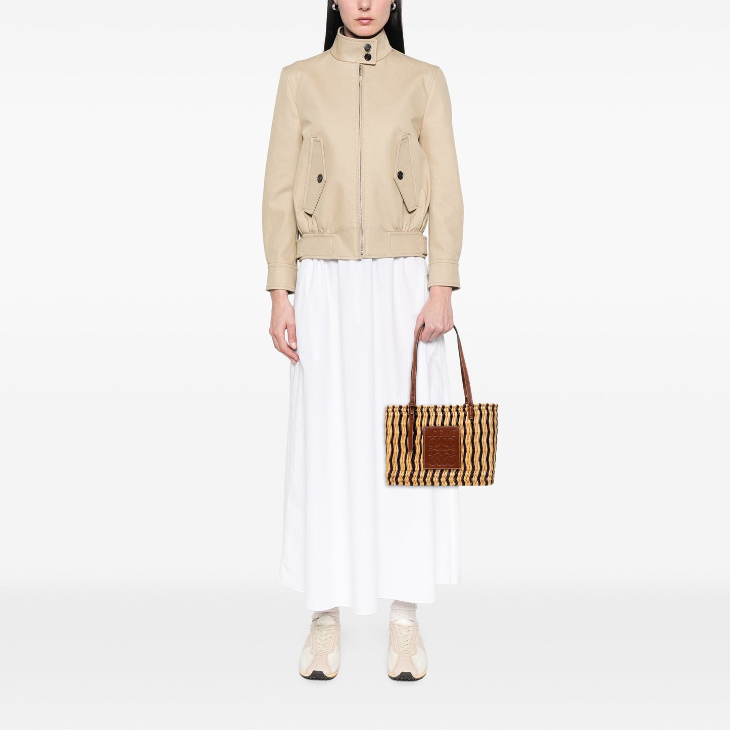 LOEWE Paulas Ibiza Small Raffia Anagram Square Basket Tote