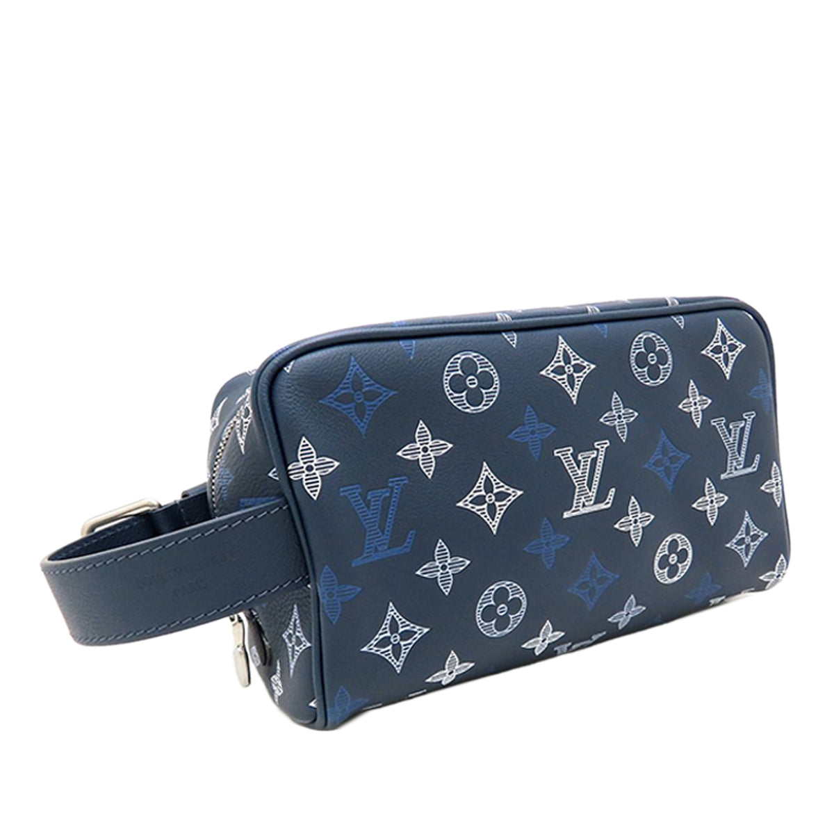 Louis Vuitton Monogram Shadow Locker Dopp Kit — Blue