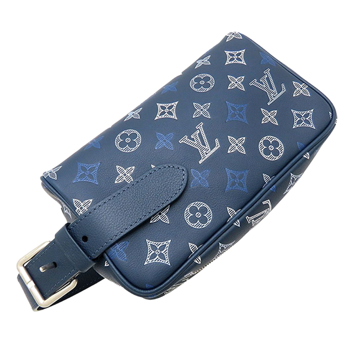 Louis Vuitton Monogram Shadow Locker Dopp Kit — Blue