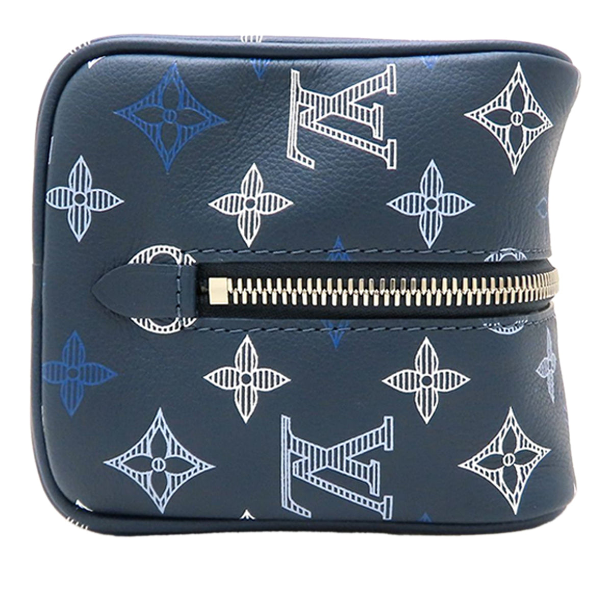 Louis Vuitton Monogram Shadow Locker Dopp Kit — Blue