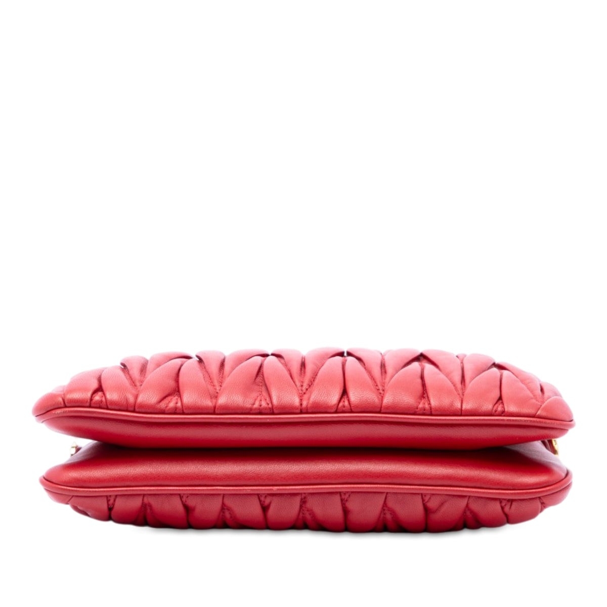 Miu Miu Matelasse Nappa Double Zip Crossbody — Red
