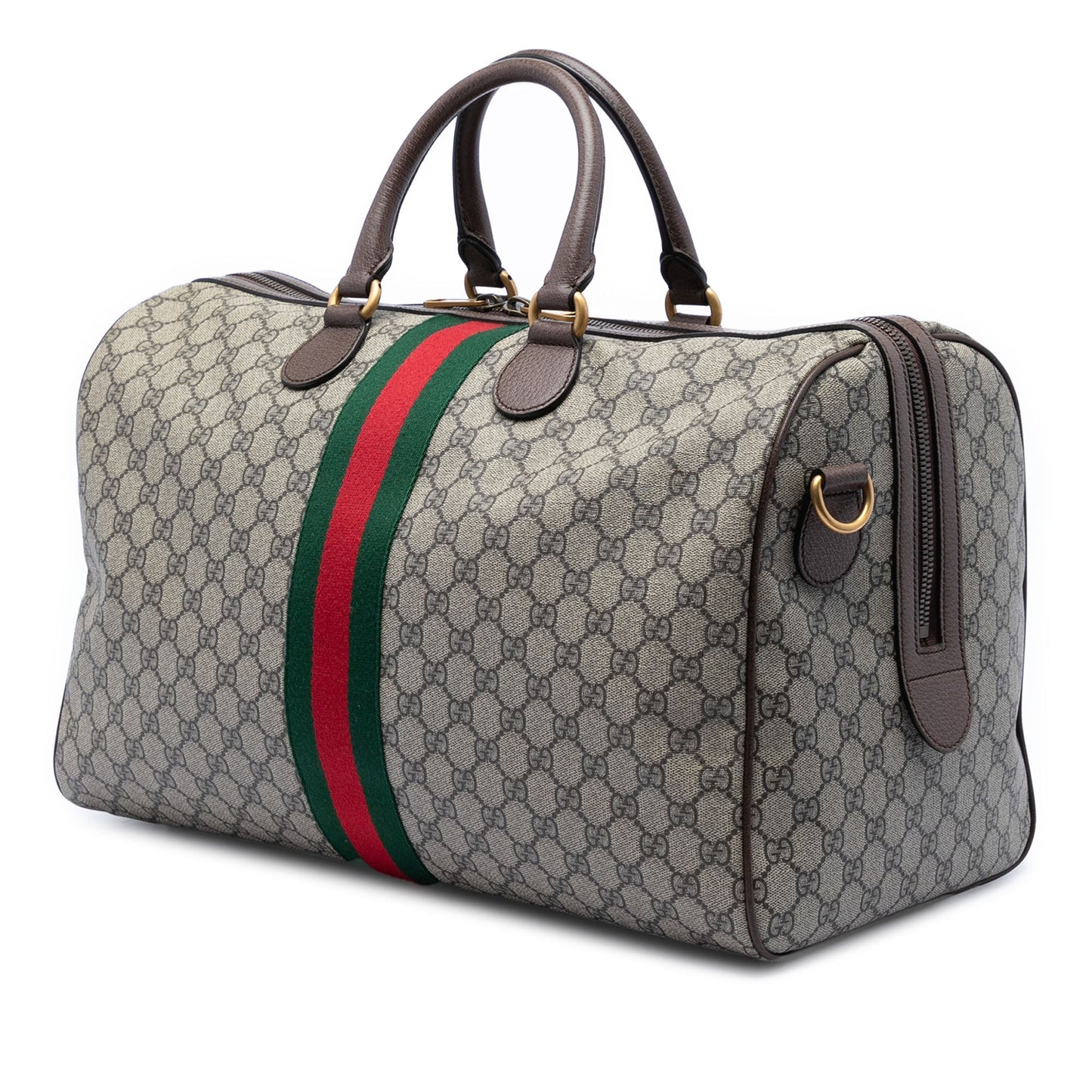 Gucci Medium GG Supreme Web Ophidia Carry On Duffle Bag