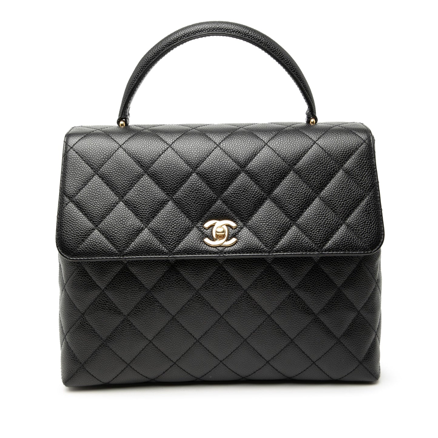 CC Quilted Caviar Kelly Top Handle Bag