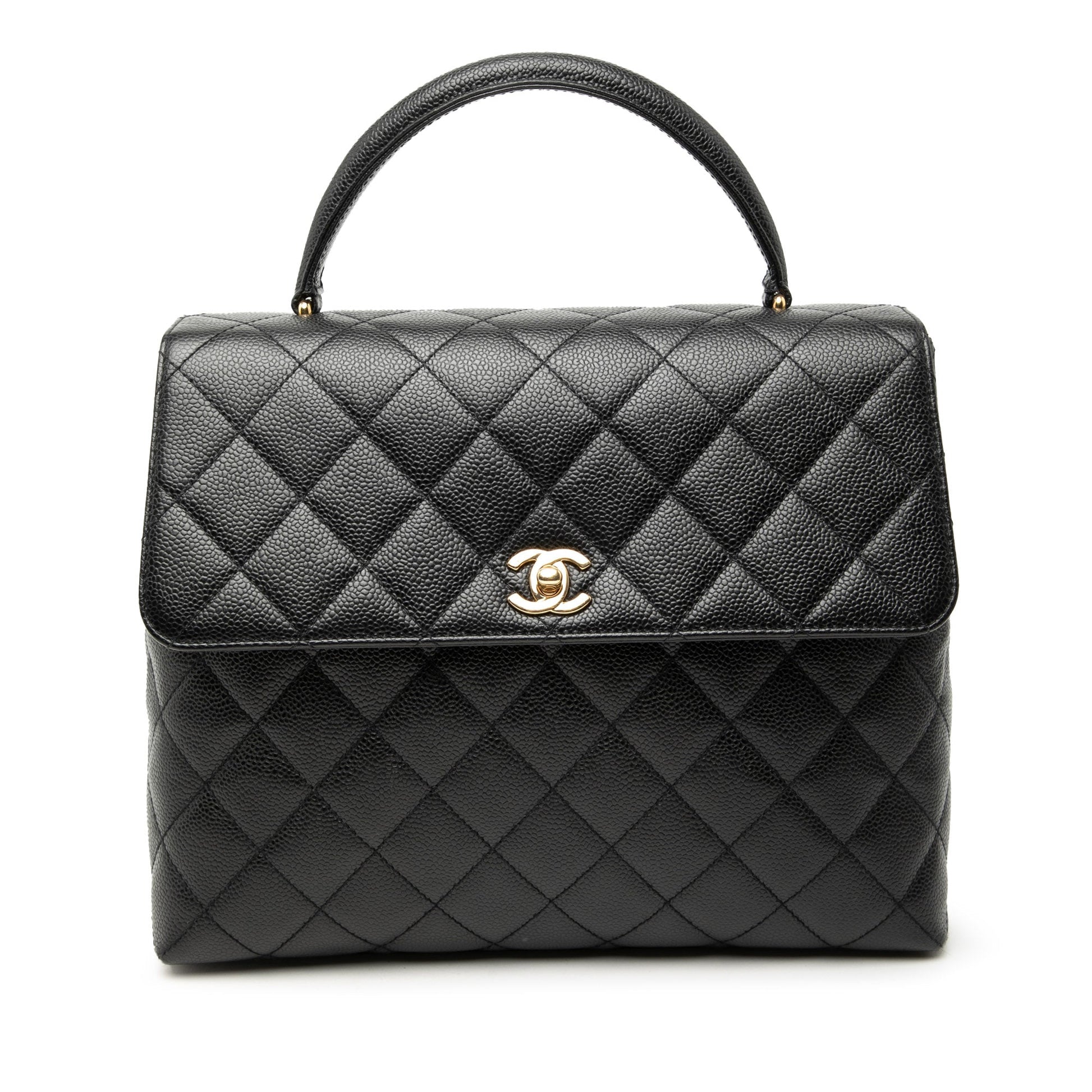 CC Quilted Caviar Kelly Top Handle Bag