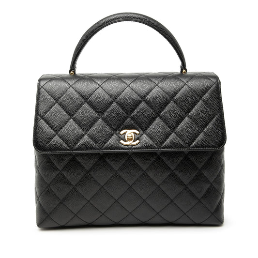 CC Quilted Caviar Kelly Top Handle Bag