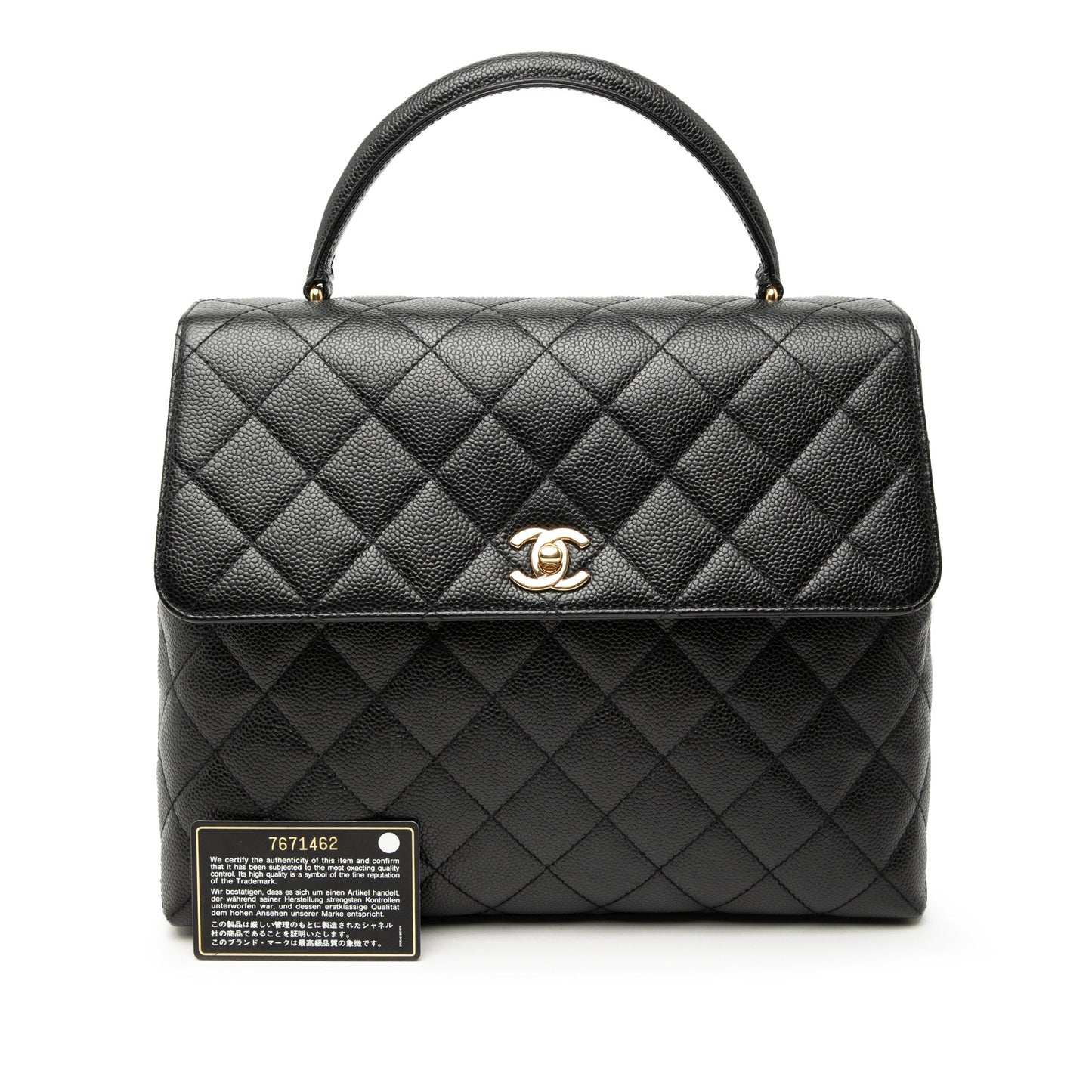 CC Quilted Caviar Kelly Top Handle Bag