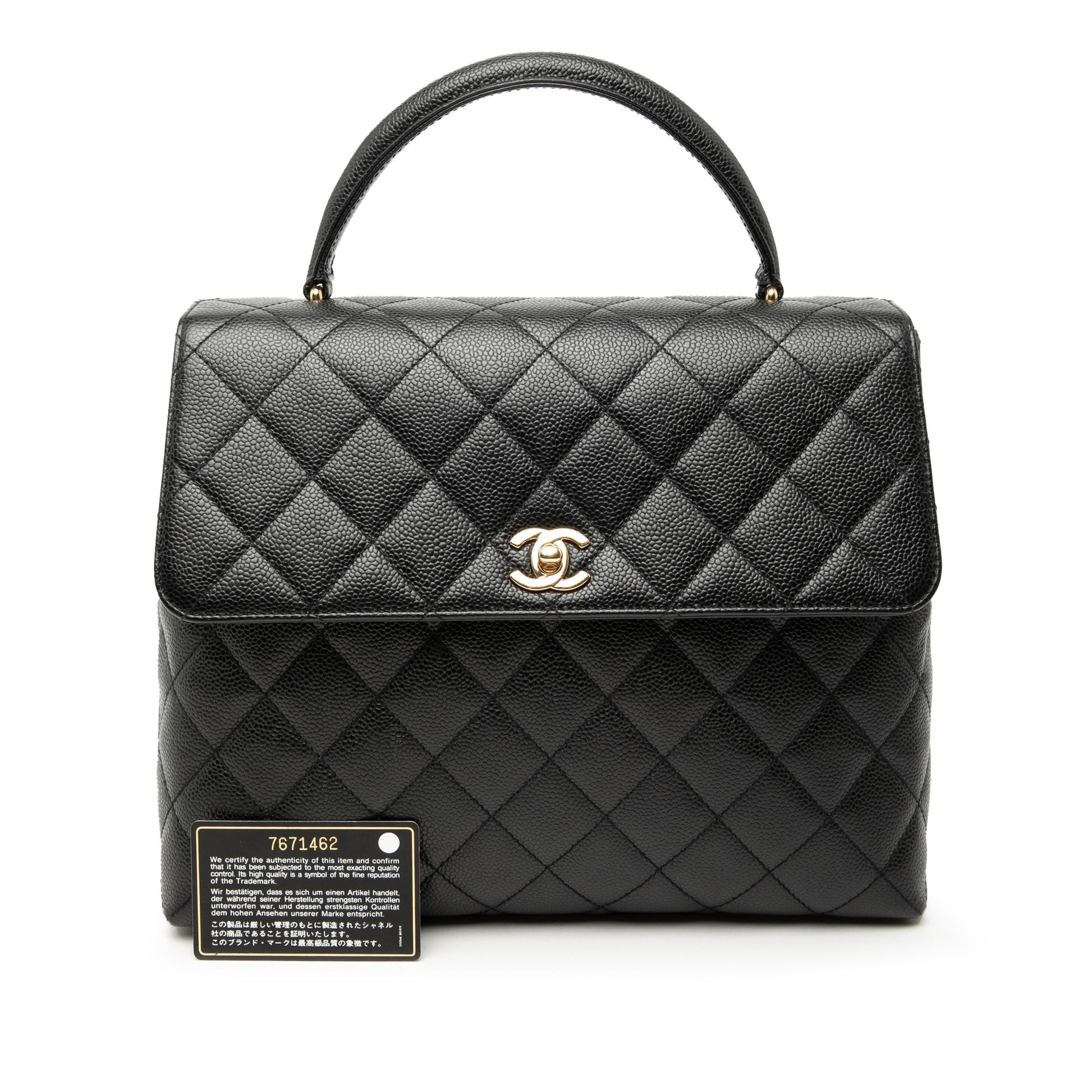 CC Quilted Caviar Kelly Top Handle Bag
