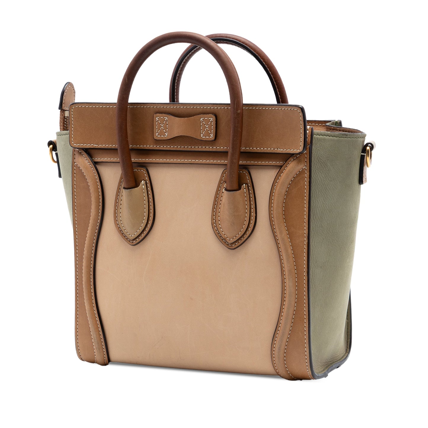 Celine Nano Tricolor Leather Luggage Tote