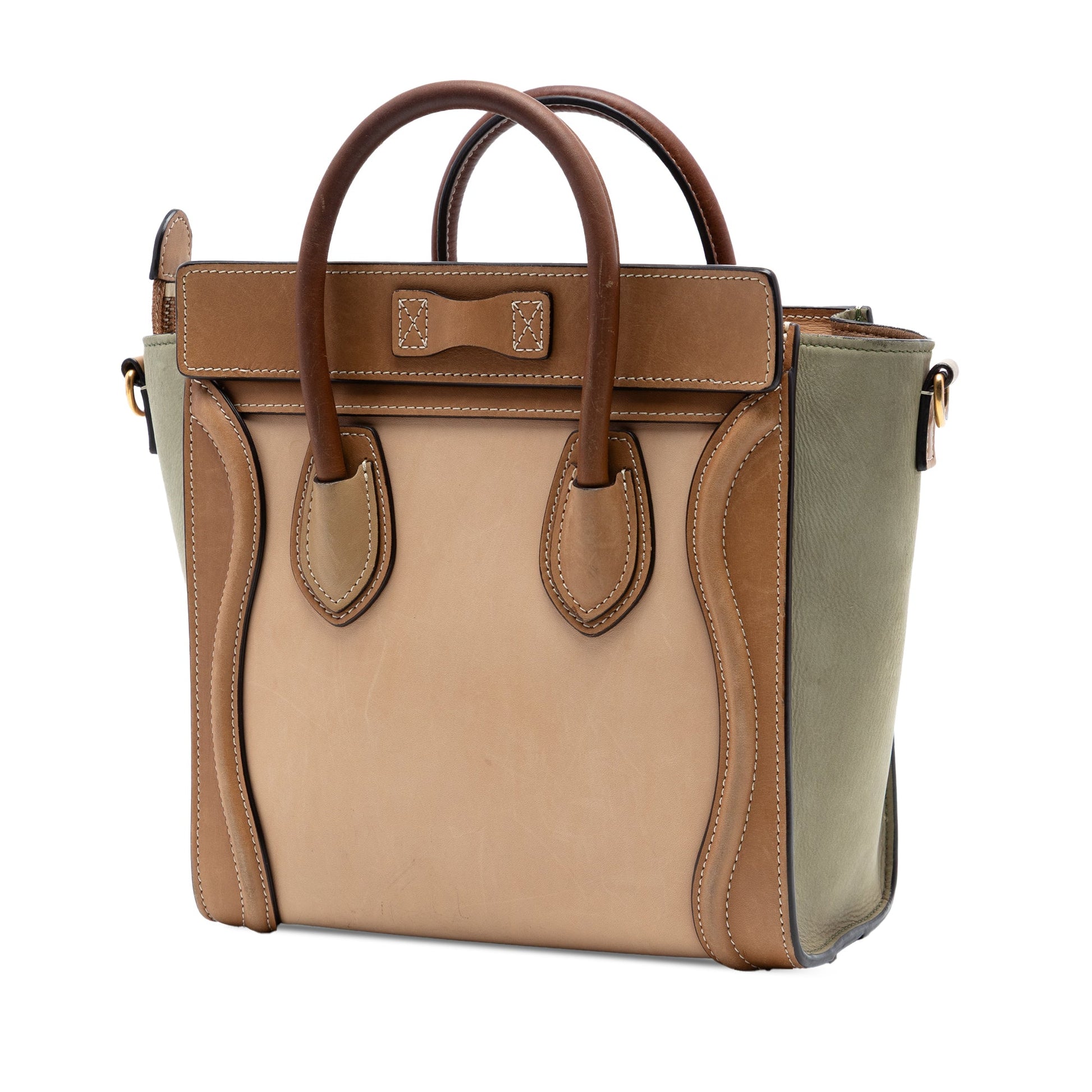 Celine Nano Tricolor Leather Luggage Tote