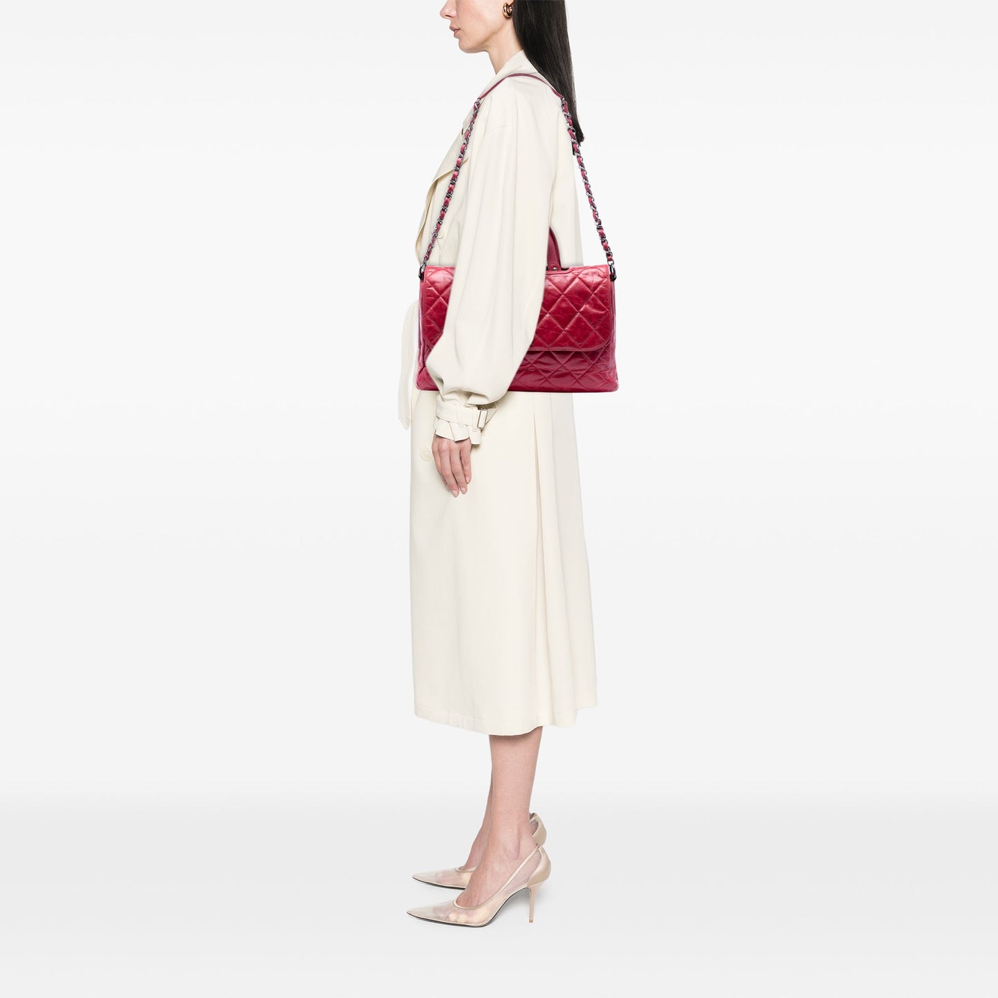 Chanel Quilted Glazed Calfskin Convertible Boy Top Handle Bag