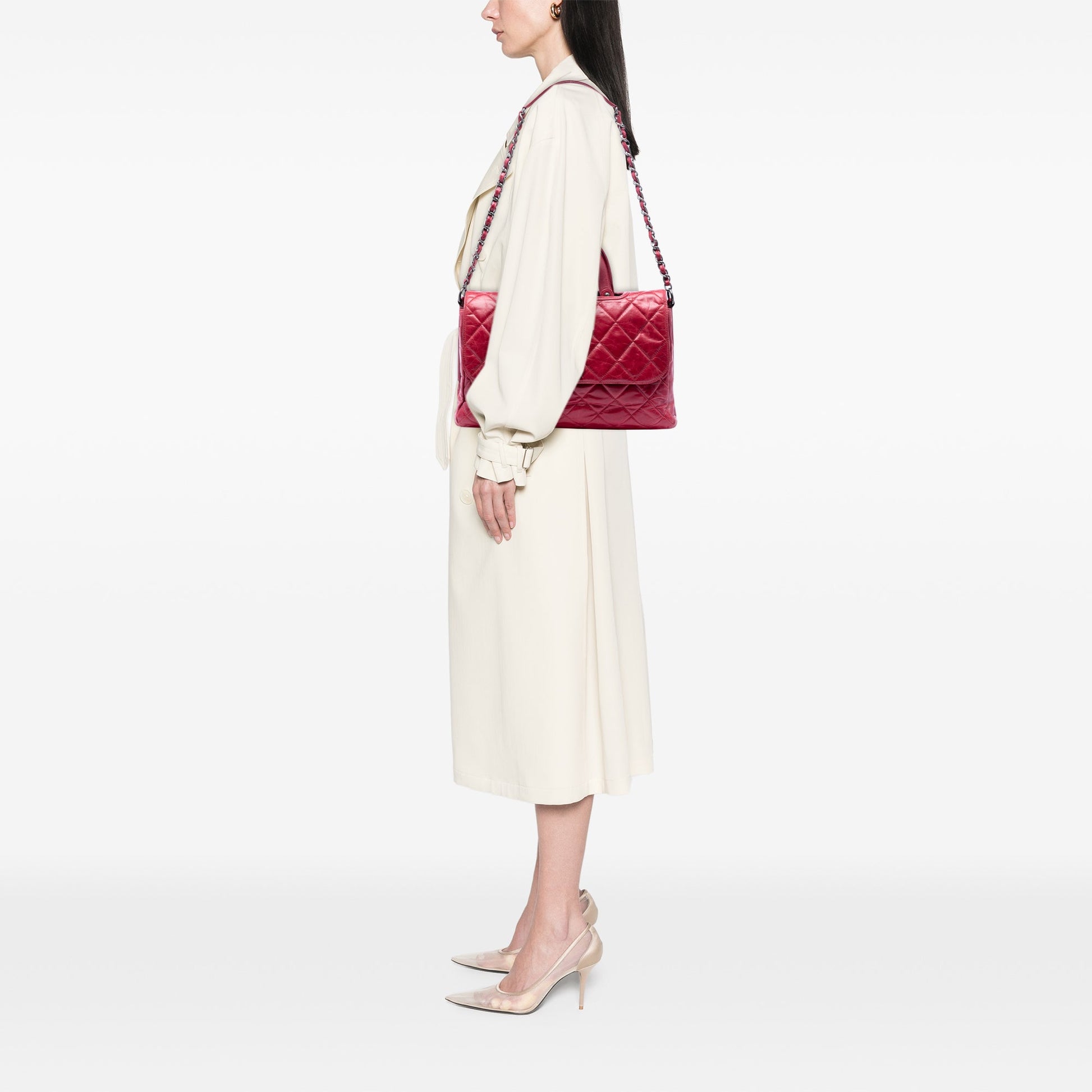 Chanel Quilted Glazed Calfskin Convertible Boy Top Handle Bag