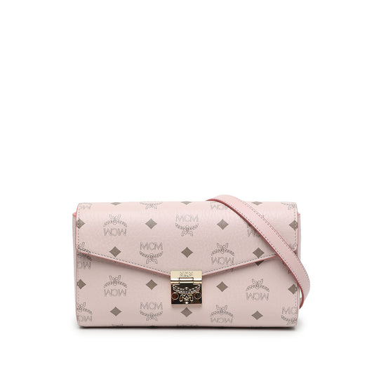 MCM Visetos Coated Canvas Millie Flap Crossbody — Pink