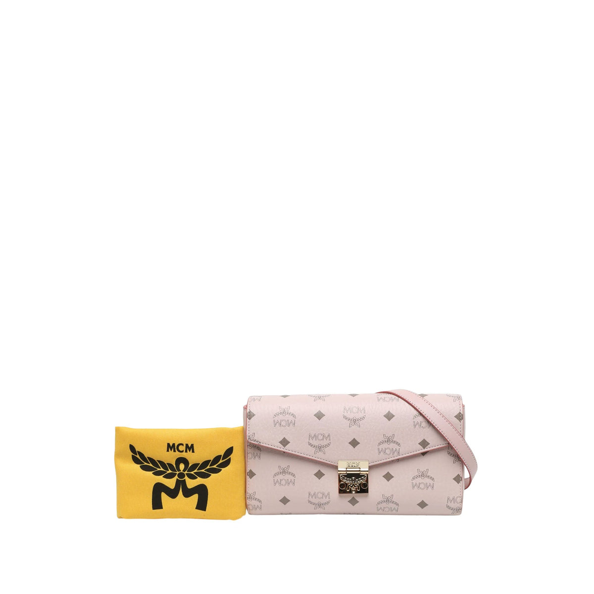 MCM Visetos Coated Canvas Millie Flap Crossbody — Pink