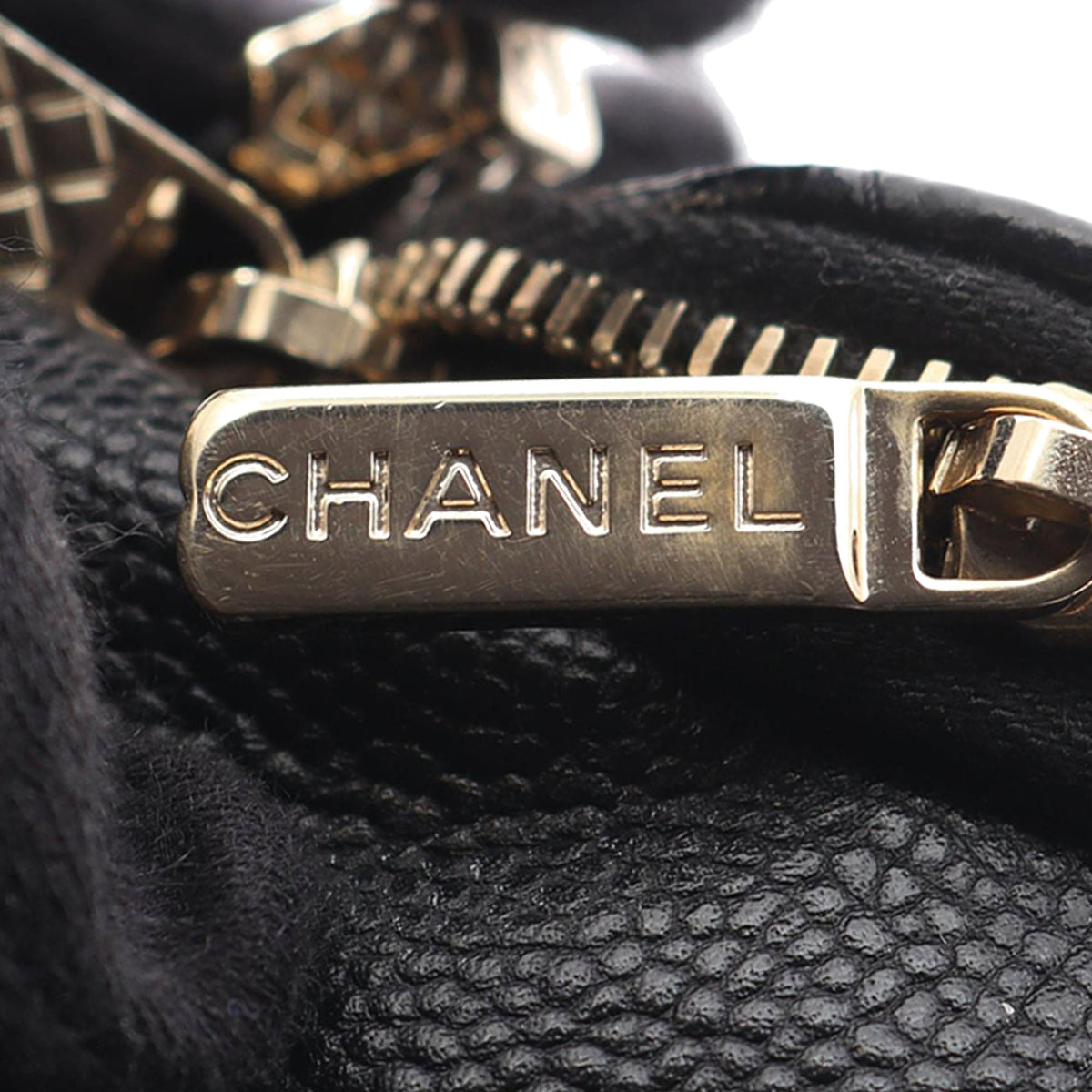 Chanel Quilted Leather Drawstring Bucket Bag — Black