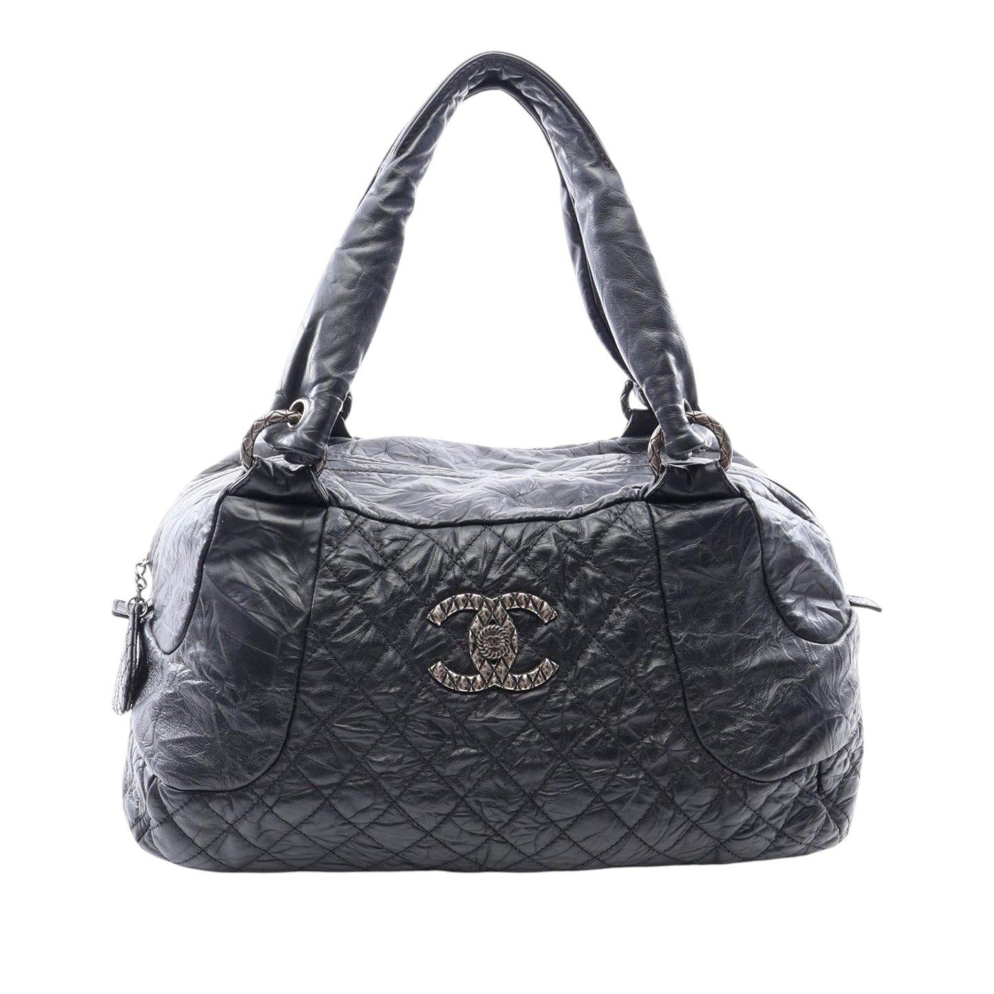 Chanel CC Quilted Aged Calfskin Coco Rider Bowling Bag