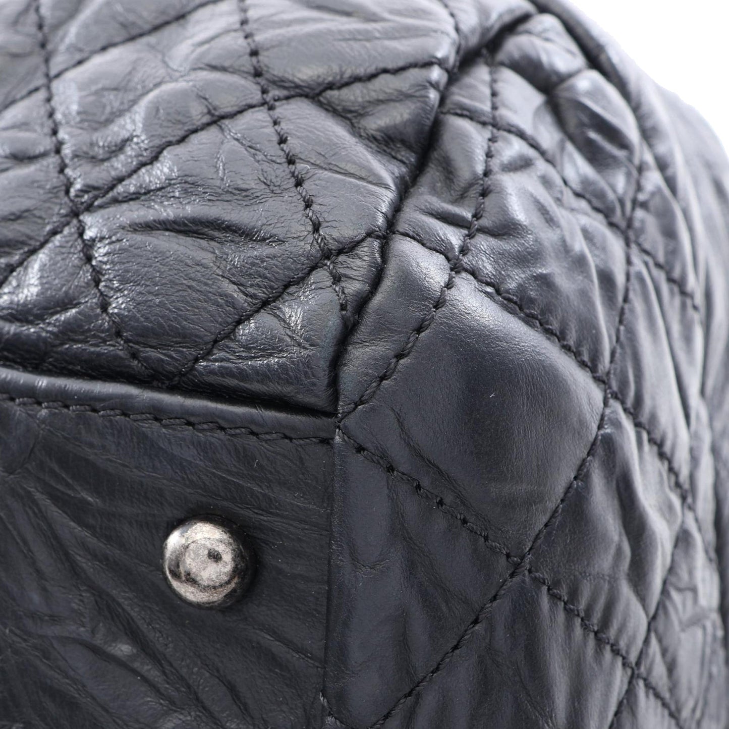 Chanel CC Quilted Aged Calfskin Coco Rider Bowling Bag