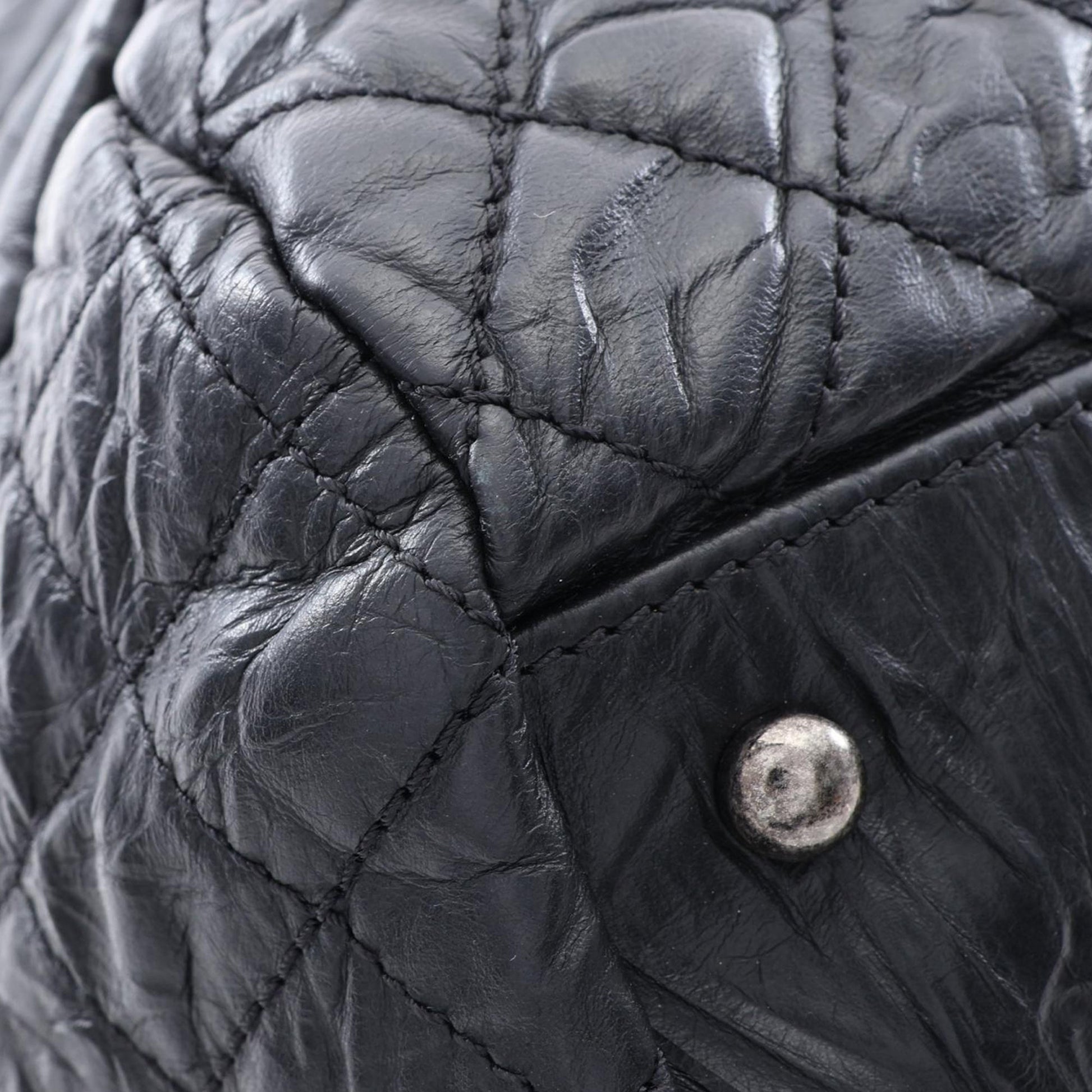 Chanel CC Quilted Aged Calfskin Coco Rider Bowling Bag