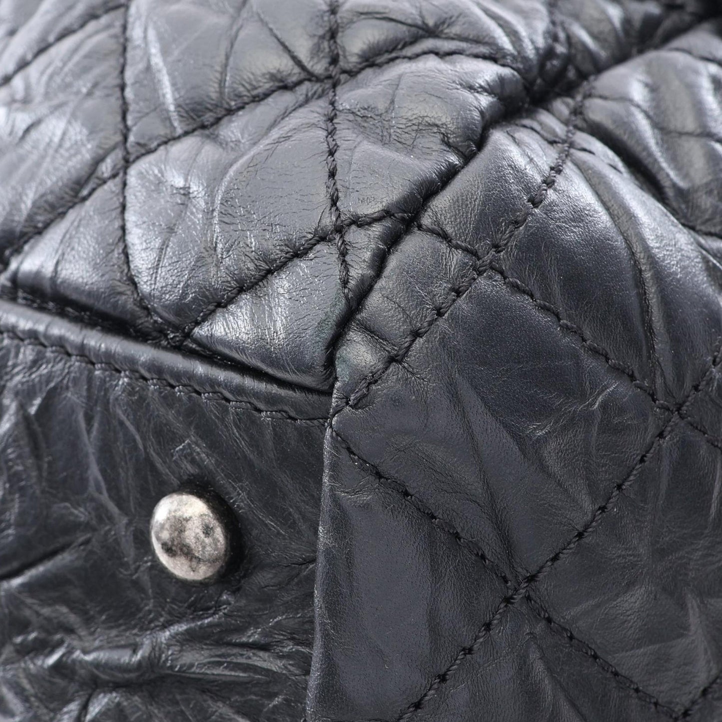 Chanel CC Quilted Aged Calfskin Coco Rider Bowling Bag