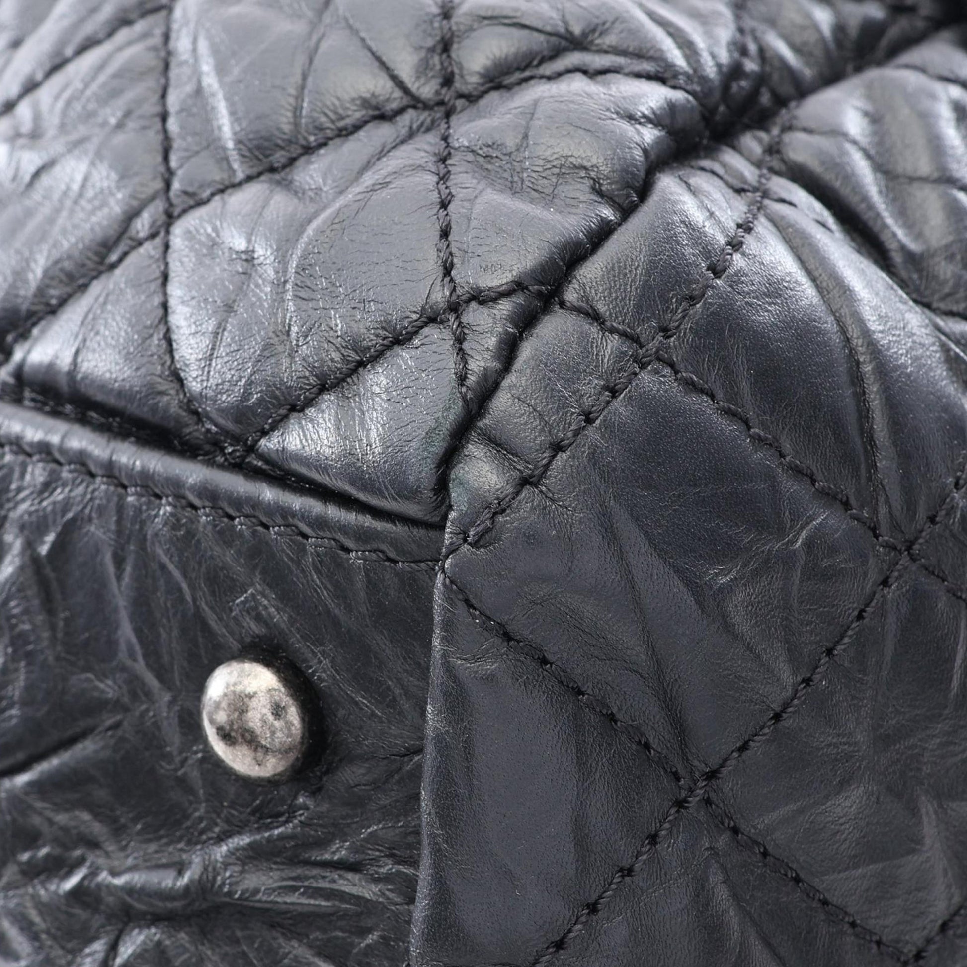 Chanel CC Quilted Aged Calfskin Coco Rider Bowling Bag