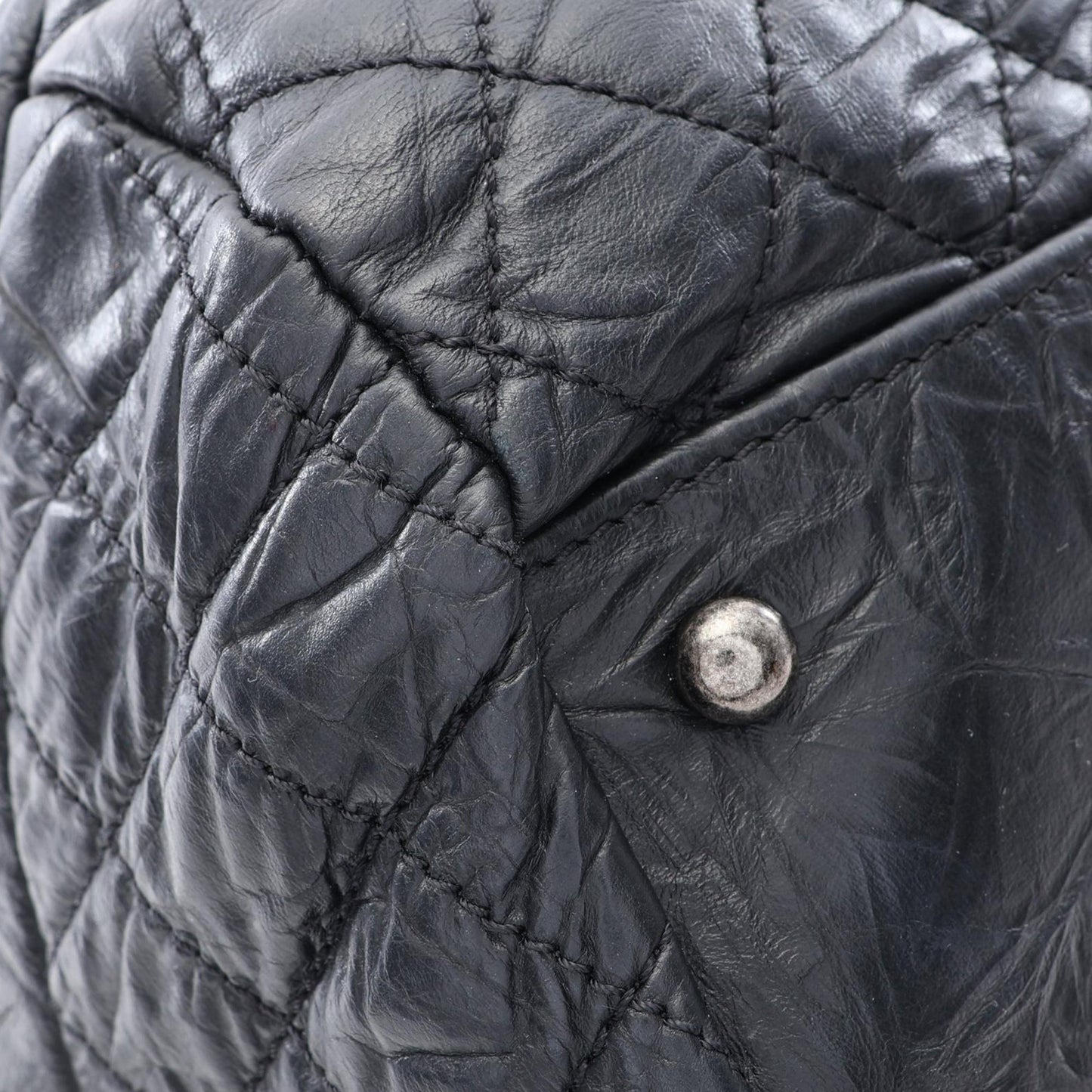 Chanel CC Quilted Aged Calfskin Coco Rider Bowling Bag