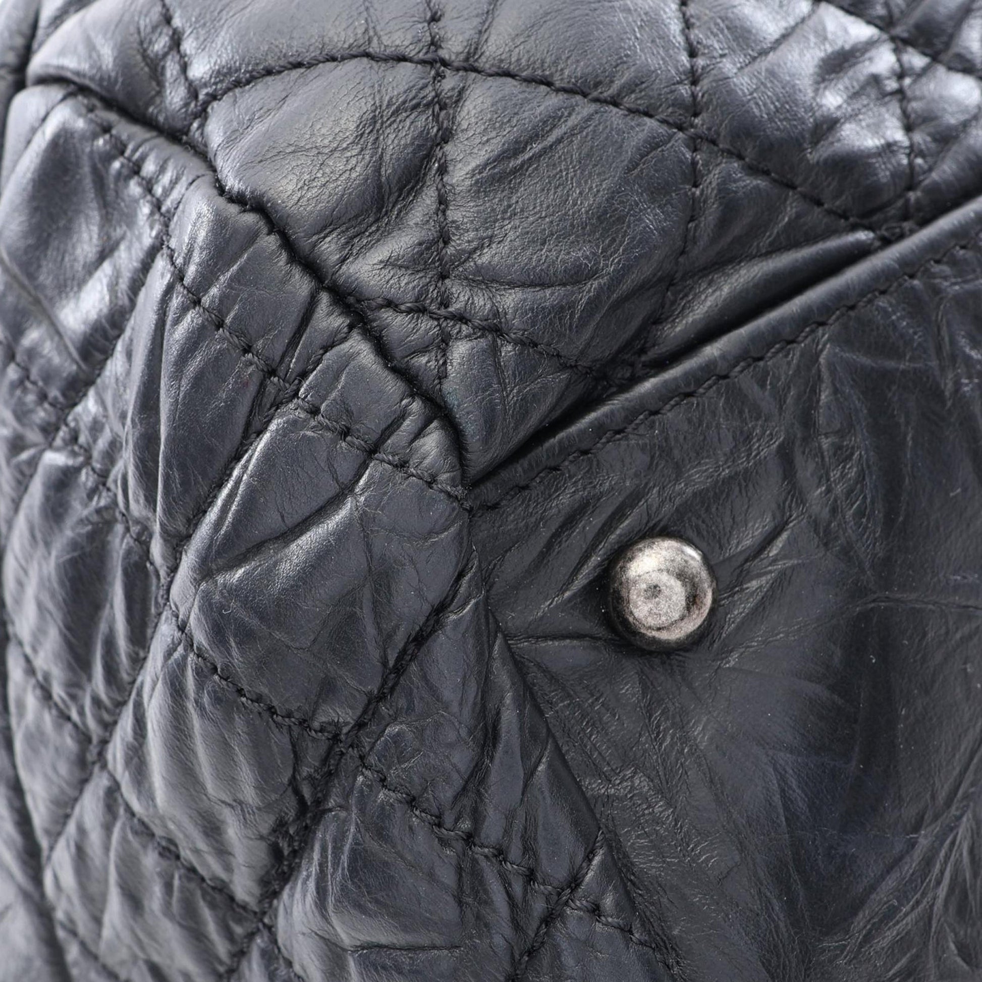 Chanel CC Quilted Aged Calfskin Coco Rider Bowling Bag