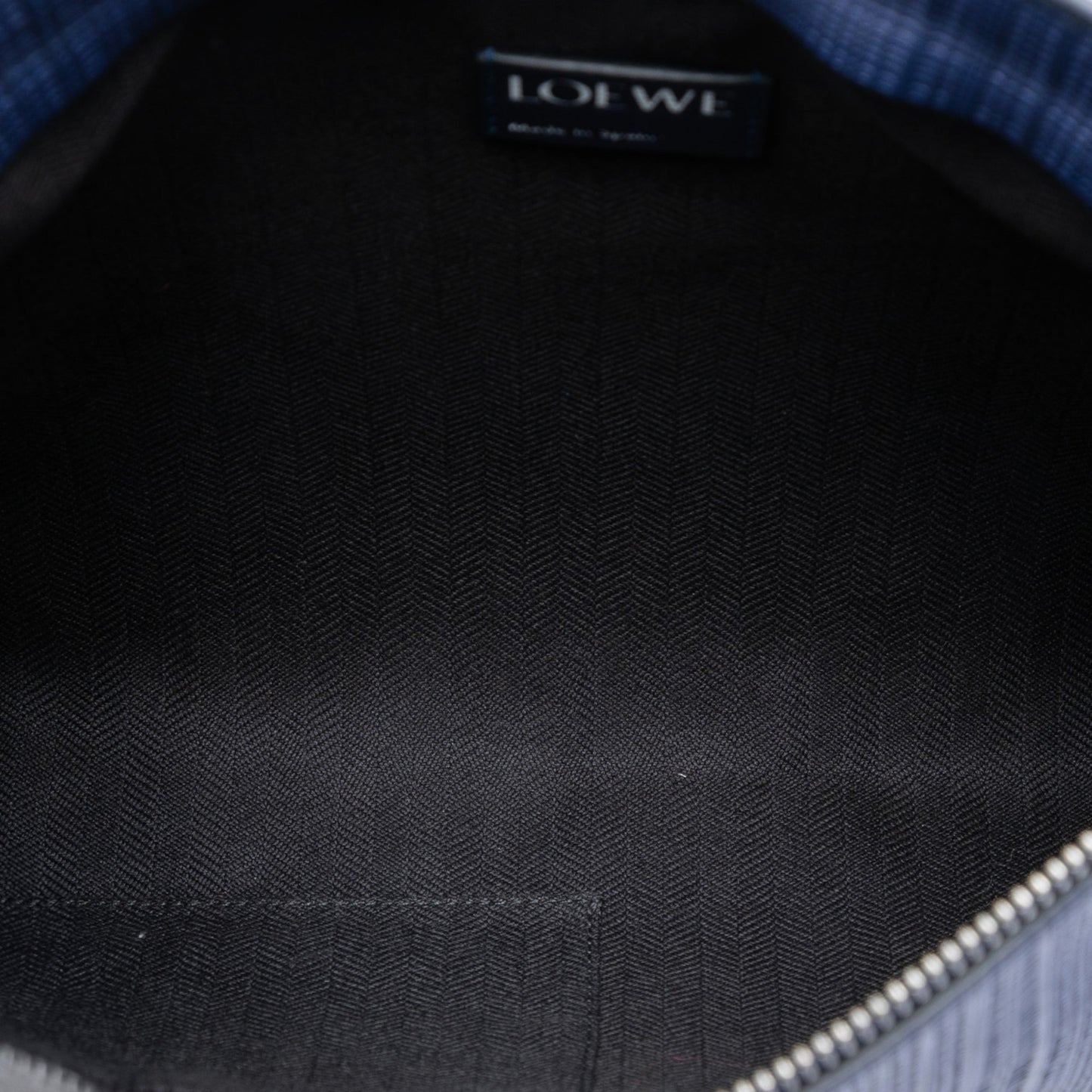 LOEWE Large Linen Embossed Calfskin Anagram T Pouch