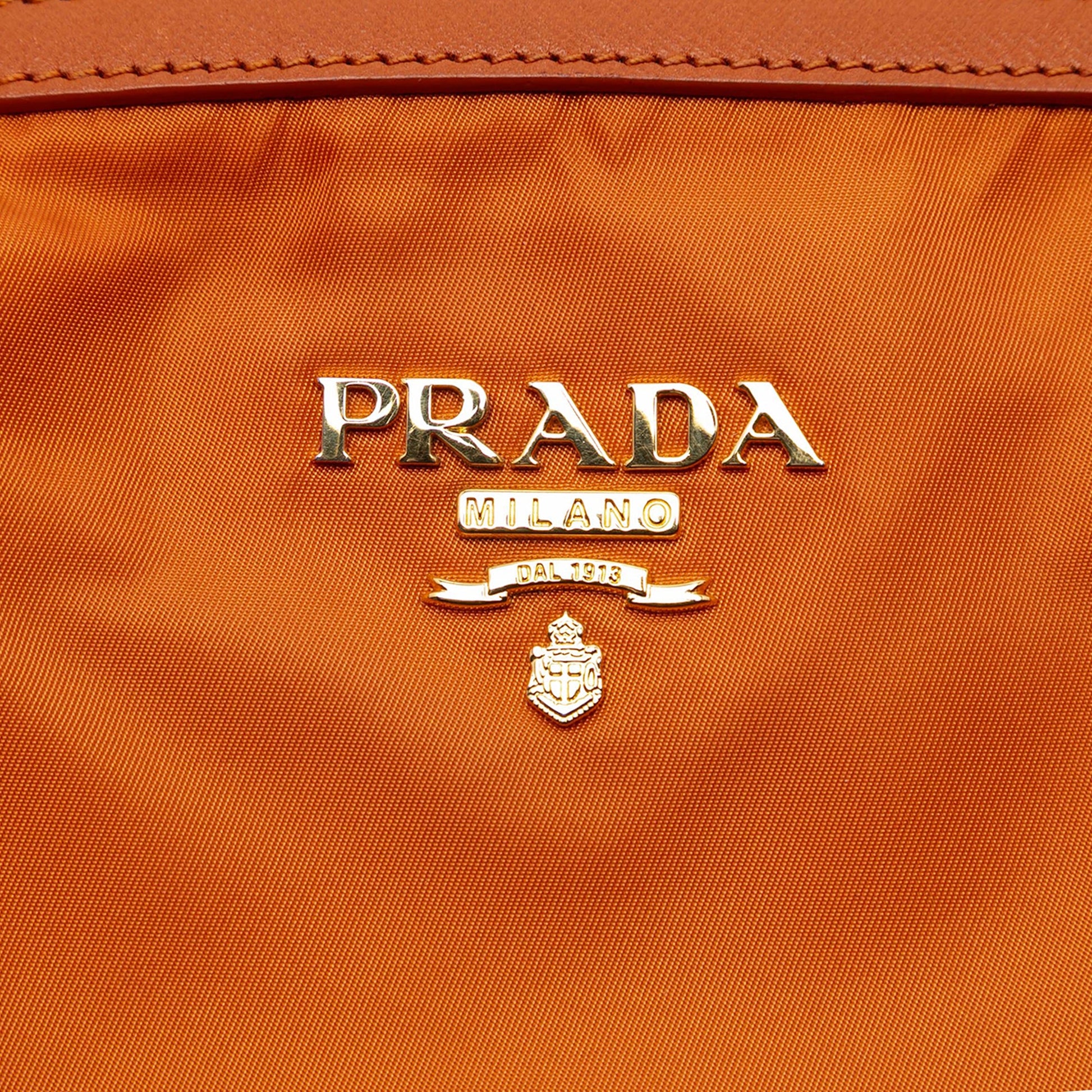 Prada Saffiano Trimmed Tessuto Satchel