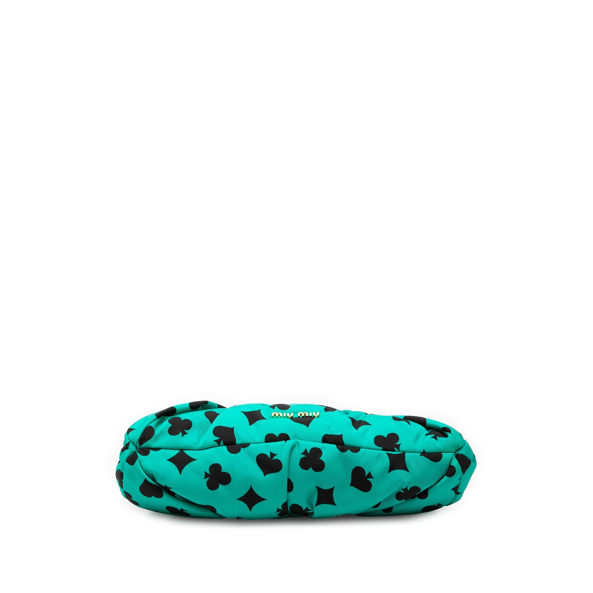 Miu Miu Pleated Nylon Playing Card Print Clutch