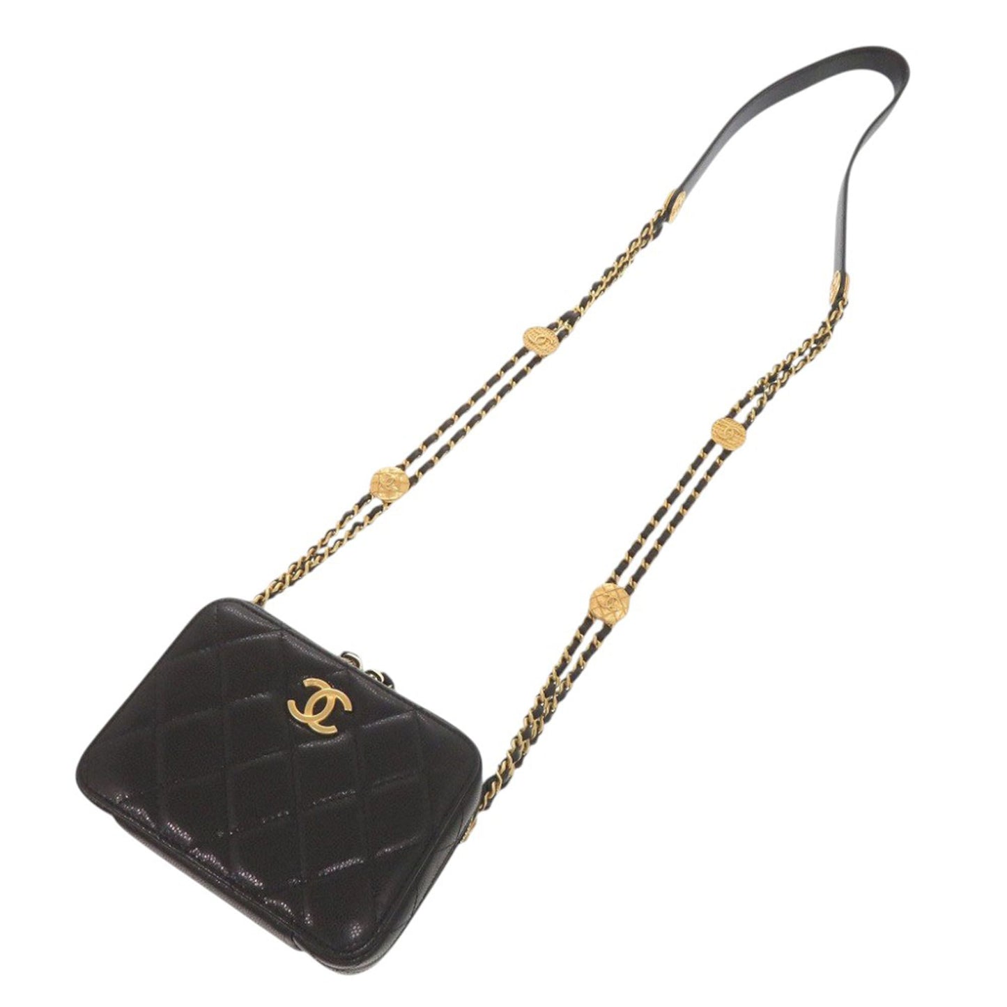 Chanel Quilted Caviar Twist Your Buttons Crossbody